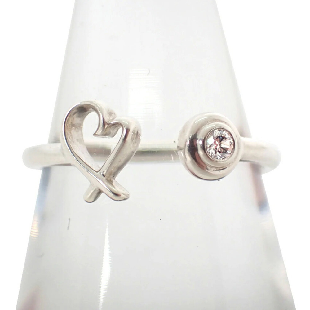 TIFFANY Authentic Silver Diamond Heart Ring